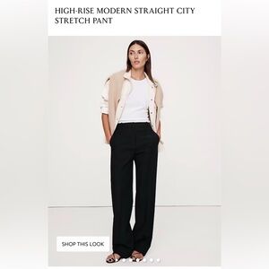 Banana Republic Black Wide-Leg Trousers